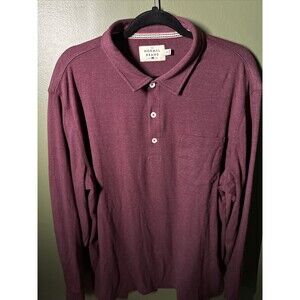 NWOT The Normal Brand Men’s XL Long Sleeve Polo Shirt Burgundy Embroidered Logo